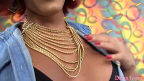 Raw shemale-on-shemale creampie encounter