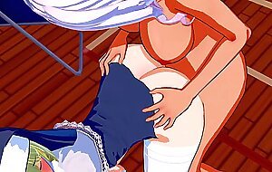 ANIME NUN SMASHED BY EBONY FUTA (Iris X Hibana)