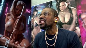 futuristic fat girl cock transgender blonde girl dumping loads of cum in the middle of the street, ai generated