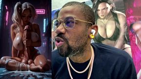 futuristic fat girl cock transgender blonde girl dumping loads of cum in the middle of the street, ai generated