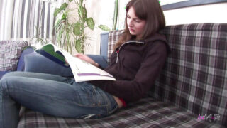 Fingering, ass eating &#8211; small tits lesbian Irina Bruni masturbating with dildo