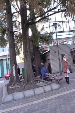 Public Plaza Kiss Addict Begs for More Keeps Kissing on the Move Then Oral and Mouth Finish