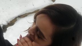 Outdoor Snow Blowjob