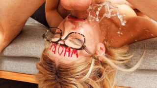 Rough sex deep throat – small tits MILF slut in glasses sucking dick after getting anal fucking by big cock