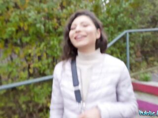 Public Agent Large titties natural Ukrainian sucks large dick outdoors