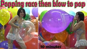 Popping race then blow to pop