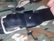 Uses stepdaddy's Belt To Bind Himself Orgasm Denial, Spanking, Dirty Talk, & Torn Clothes