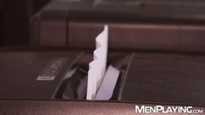 Suited hunks Ethan Chase and Sir Peter savagely breed hardcore