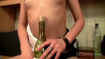 Lil Tammy plays with her shaved pussy and small tits