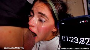 Amateur slut Zoe Paulina gives extreme dirty blowjob