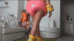 We take off and blow off our costumes 2Ad