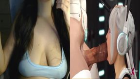 Hot gamer girl takes thick futa cock in tight ass