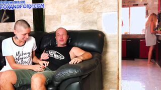 Cougar caught me when stepfather cum inside snatch while she