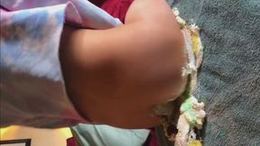 Femboy Sits His Naked Ass On Cake