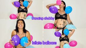 Inflating balloons - dancing chubby