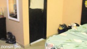 Fuck Threesome with Black Stepsister and Two Stepbrothers in Bedroom