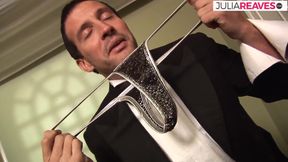 Big tits ebony rides a huge cock to an ass cumshot