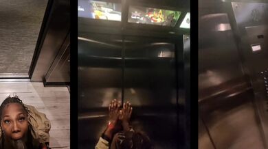 Elevator love with a splash