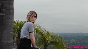 Teeny transvestite gets butt railed