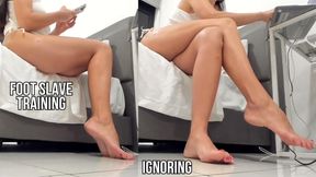 Foot slave training, ignoring - live stream