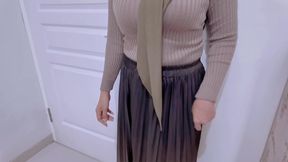 Boss traps sexy hijab secretary