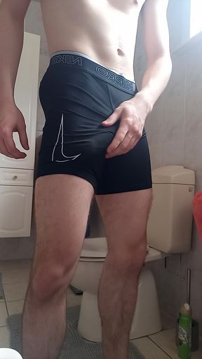 Young Twink Tries On Different Tight Spandex Running Shorts