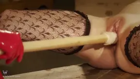 Dominatrix Tests Slave Limits Using Leather Gear & Dildo Pole Expertly