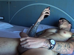Tattooed Boy Gets Cash To Jerk Off On Camera