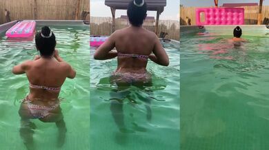 Sexy Bikini Pool Dance – Curvy MILF Booty Shake