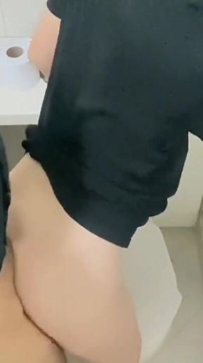 Cruising Thug Man Fucks Effeminate Gay Asshole Bareback in Gas Station Bathroom, Fucks Him Hard and Cums Inside