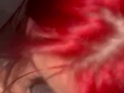 Hot nerdy redhead slut sucks cock with perfect eyes