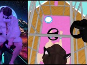 Fucking hentai girl in VR game! POV and light BDSM in Nympho Trainer VR by dude from the future