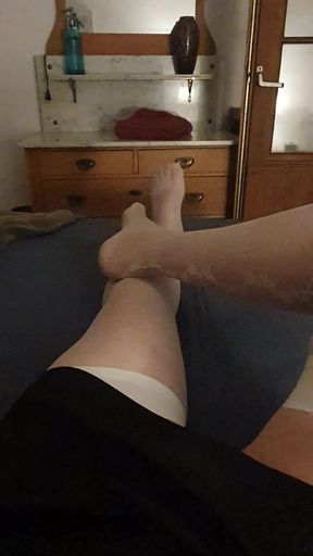 white stockings and masturbating