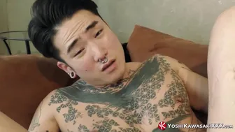 Tattooed Japanese Yoshi Kawasaki Fist Fucks Prolapsing Asshole POV