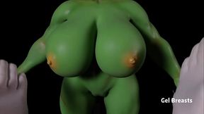 Mini Goblin Sex Doll Zarga Gel Breasts Display