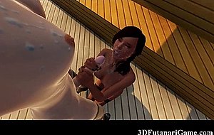 3D Futanari Facials and Cum Kisses