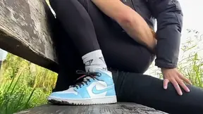 Risks of Public Park POV - Blonde Masturbates In Firm Leggings