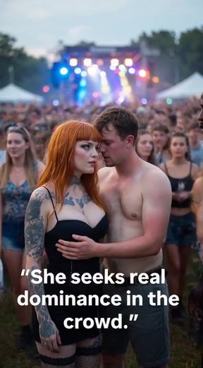 Cheating wife gets her curves admired at a public festival