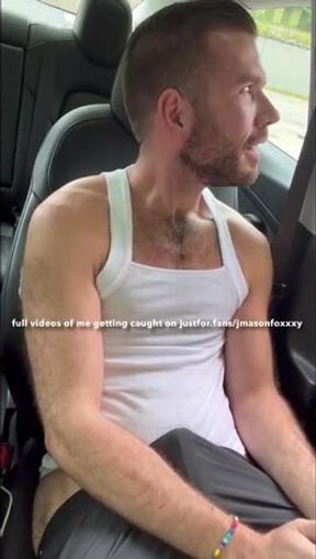 I pull out my cock while a straight guy talks about cars to me