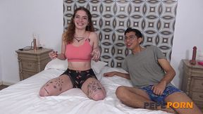 dirty minded amateur tests an aspiring guy. malafalda, giant cock enjoyer on pepeporn