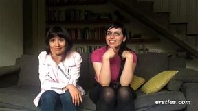 Ersties Lesbian sex with strap on fans Wara & Maria