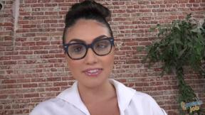 ”Kylie Sinner: The Young Brunette Nurse with Big Tits & Glasses Gets Facial in POV”