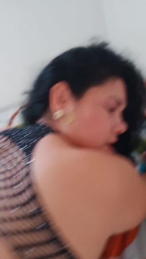 Bride in Fishnet Fucking