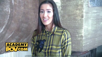 Hungarian exchange student dazzles in a casting session with thigh-highs and bold moves