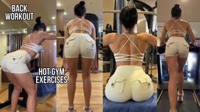 Tight Shorts Gym Workout with Back and Booty Focus