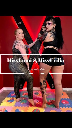 Sniff our sweaty bodies, perv! - Miss Evilia & Miss Lumi