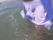 People on the beach freak out when I get wet in shorts