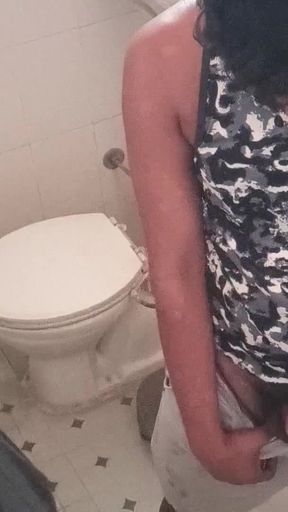 Deep hard fucking cock untill WHITISH LIQUID came Then peeing in toilet   Clip 1
