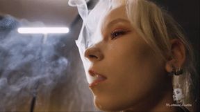 Smoking in PVC top 4K MP4