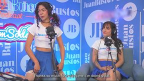 lesbico duo in action riding the fuckmachine to orgasm on juan bustos podcast